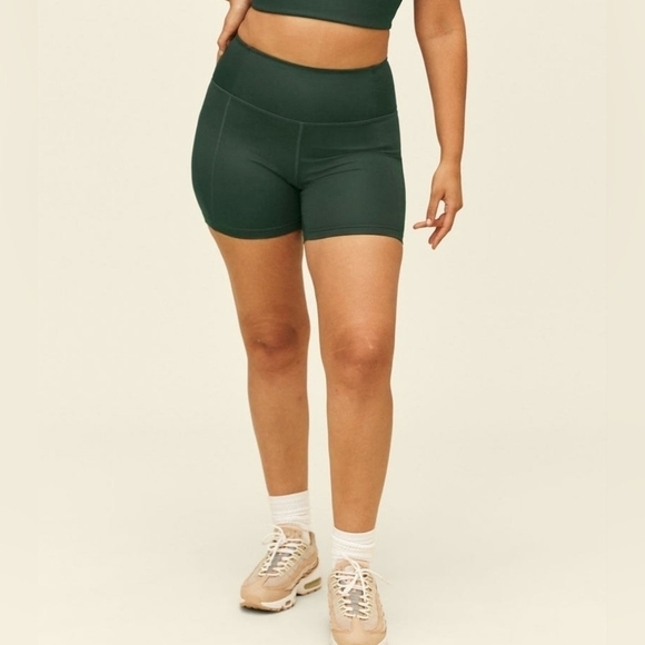 Girlfriend Collective Moss High-Rise Run Short Green Size XS - Picture 7 of 7